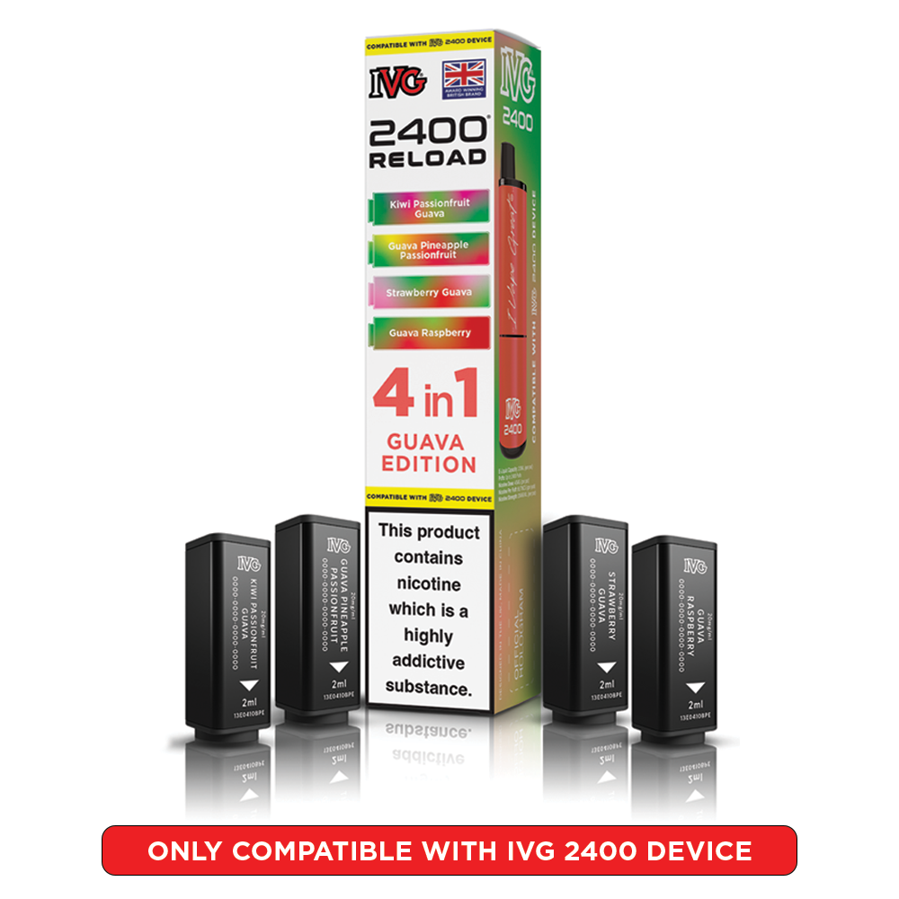 Guava Edition IVG 2400 Reload Pods 4 in 1 | Heat Vapes