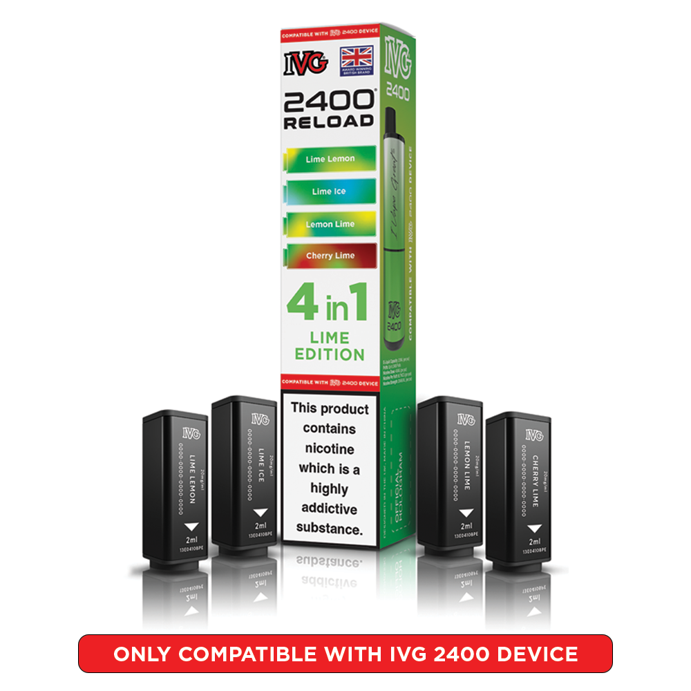 Lime Edition IVG 2400 Reload Pods 4 in 1 | Heat Vapes
