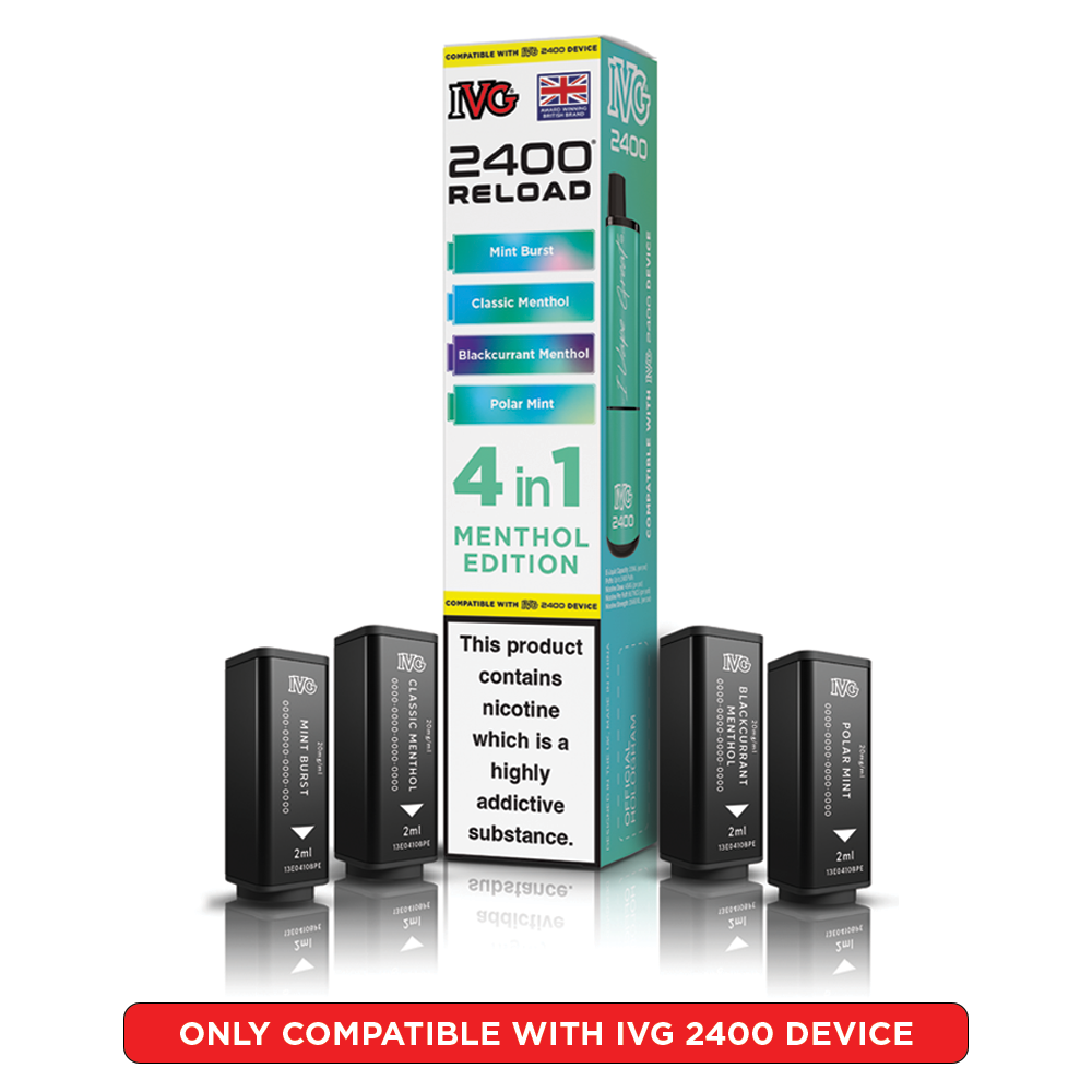 Menthol Edition IVG 2400 Reload Pods 4 in 1 | Heat Vapes