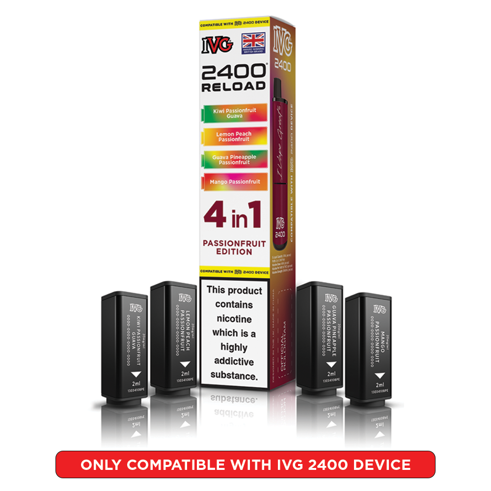 Passionfruit Edition IVG 2400 Reload Pods 4 in 1 | Heat Vapes