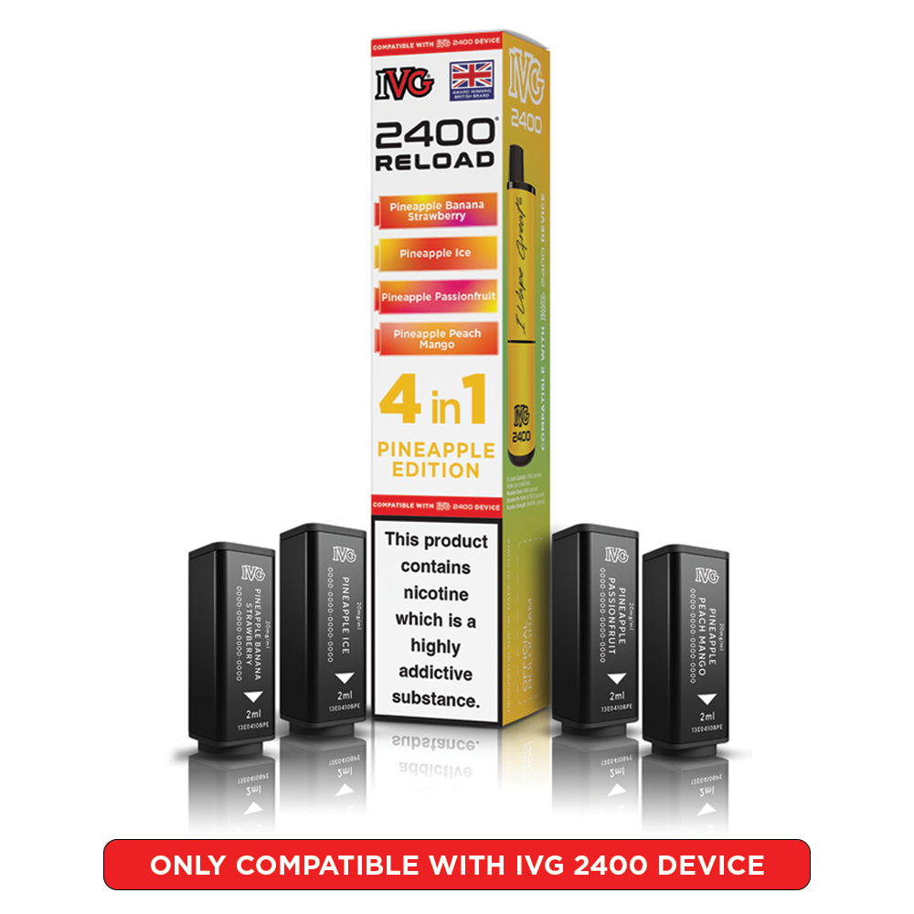 Pineapple Edition IVG 2400 Reload Pods 4 in 1 | Heat Vapes
