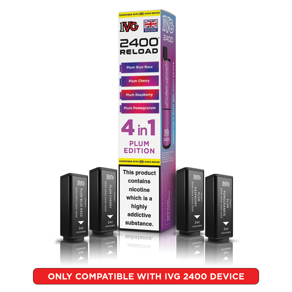 Plum Edition IVG 2400 Reload Pods 4 in 1 | Heat Vapes