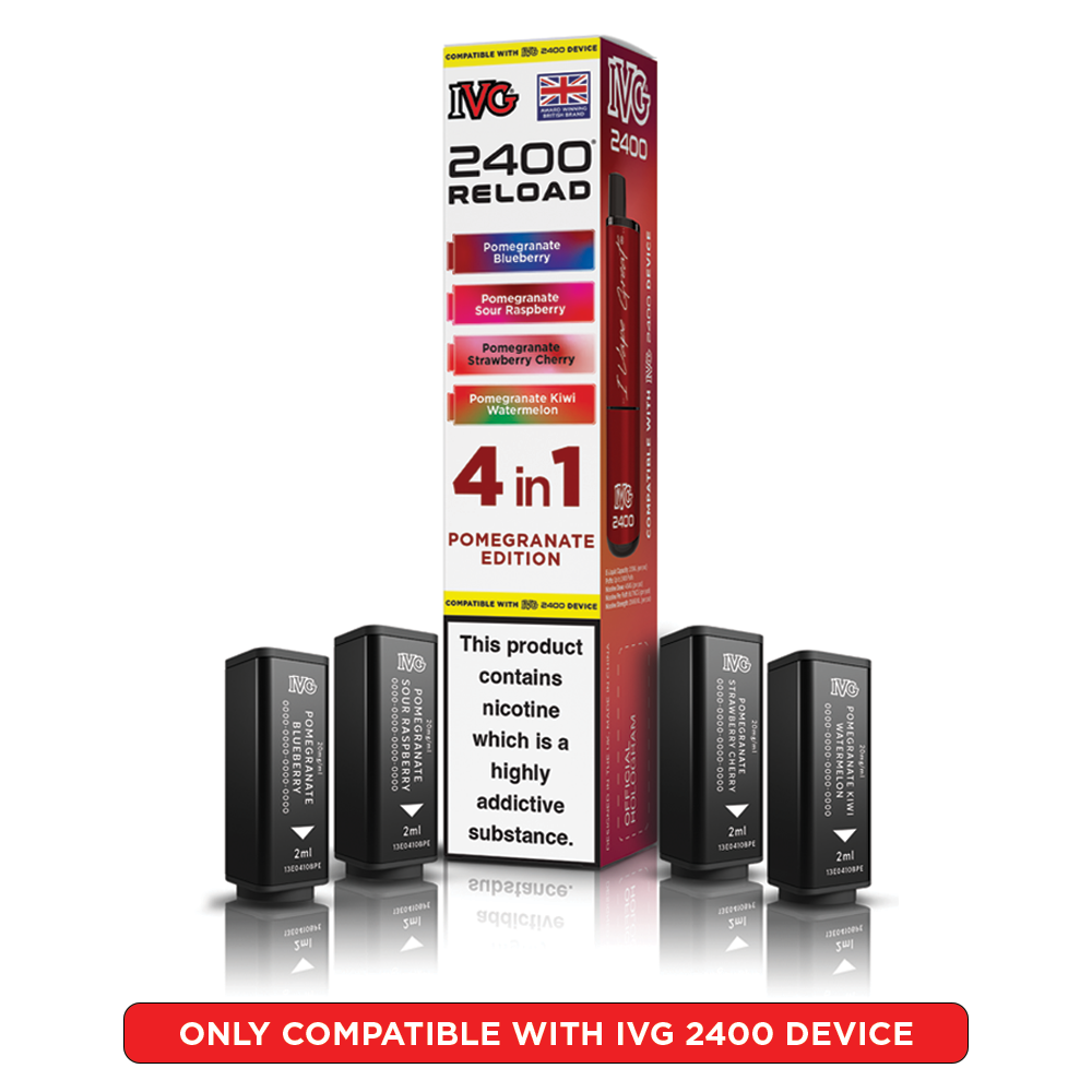 Pomegranate Edition IVG 2400 Reload Pods 4 in 1 | Heat Vapes