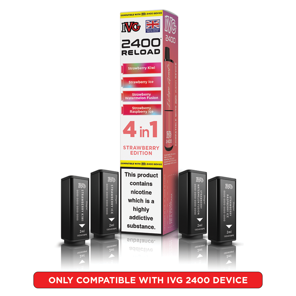 Strawberry Edition IVG 2400 Reload Pods 4 in 1 | Heat Vapes