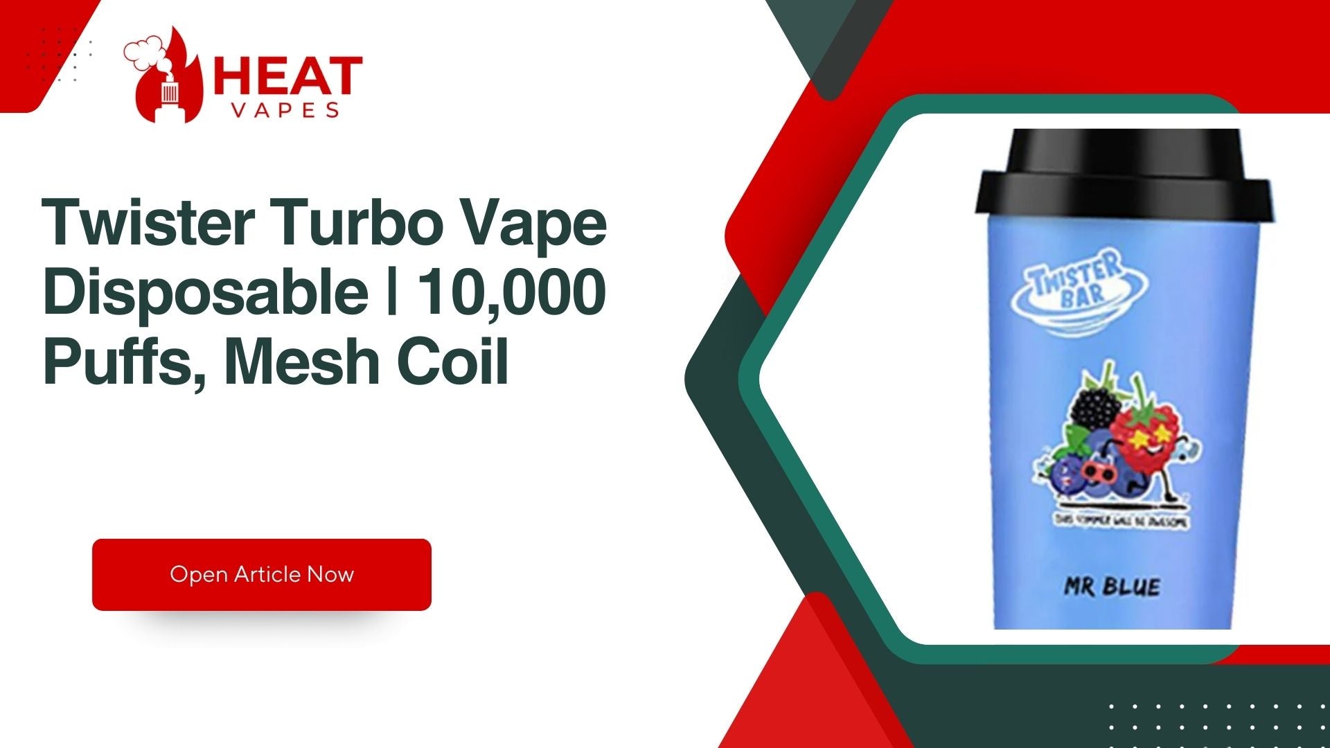 Twister Turbo Vape Disposable | 10,000 Puffs, Mesh Coil