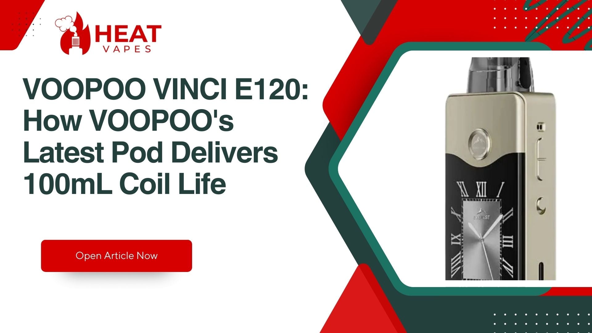 VOOPOO VINCI E120: How VOOPOO's Latest Pod Delivers 100mL Coil Life Heat Vapes VOOPOO VINCI E120: How VOOPOO's Latest Pod Delivers 100mL Coil Life Heat Vapes