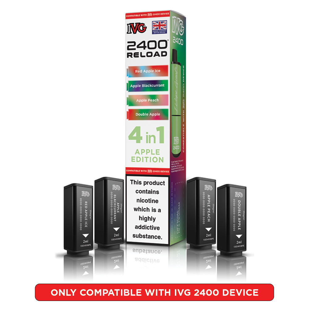 Apple Edition IVG 2400 Reload Pods 4 in 1  | Heat Vapes