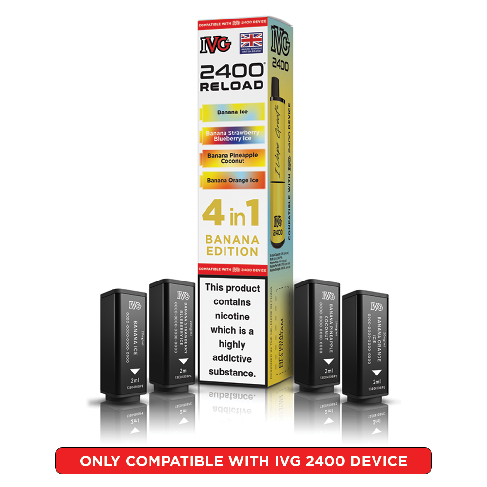 Banana Edition IVG 2400 Reload Pods 4 in 1 | Heat Vapes