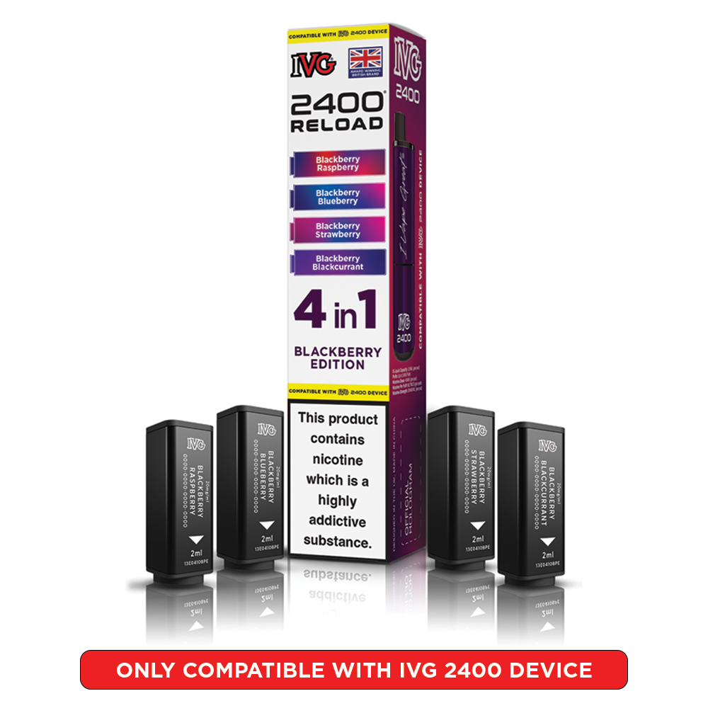Blackberry Edition IVG 2400 Reload Pods 4 in 1 | Heat Vapes
