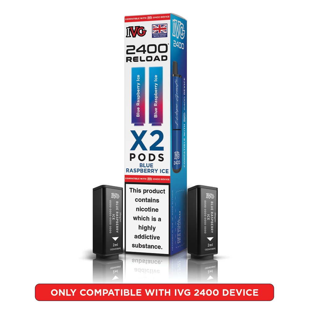 Blue Raspberry Ice IVG 2400 Reload Pods 2 in 1 | Heat Vapes
