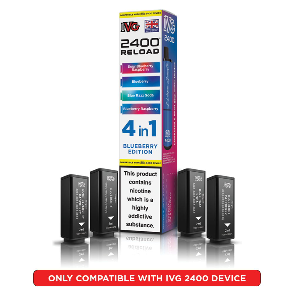 Blueberry Edition IVG 2400 Reload Pods 4 in 1 | Heat Vapes