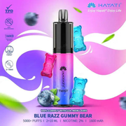 Hayati Twist 5000 Blue Razz Gummy Bear | Heat Vapes